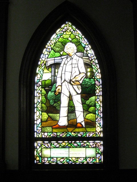 Mark Twain Stained Glass Window at Elmira College: photo  by Rich Hill.